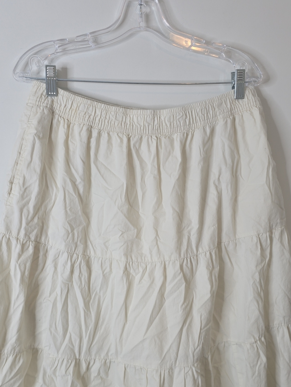 Joe Fresh Cream Tiered 100% Cotton Maxi Skirt - Picture 5 of 8